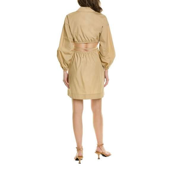 NEW Derek Lam 10 Crosby Tan Jayce Cutout Shirtdress Size 10 - Picture 2 of 6